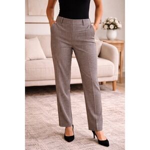 Retro Plaid Tapered Trousers Autres Filles Tan Academia Stretch‎ Size 14